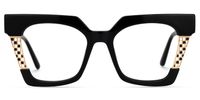 Admir - Square Black Eyeglasses | Vooglam Angle View