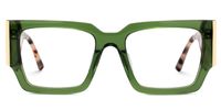 Fantasia - Rectangle Green Eyeglasses | Vooglam Angle View