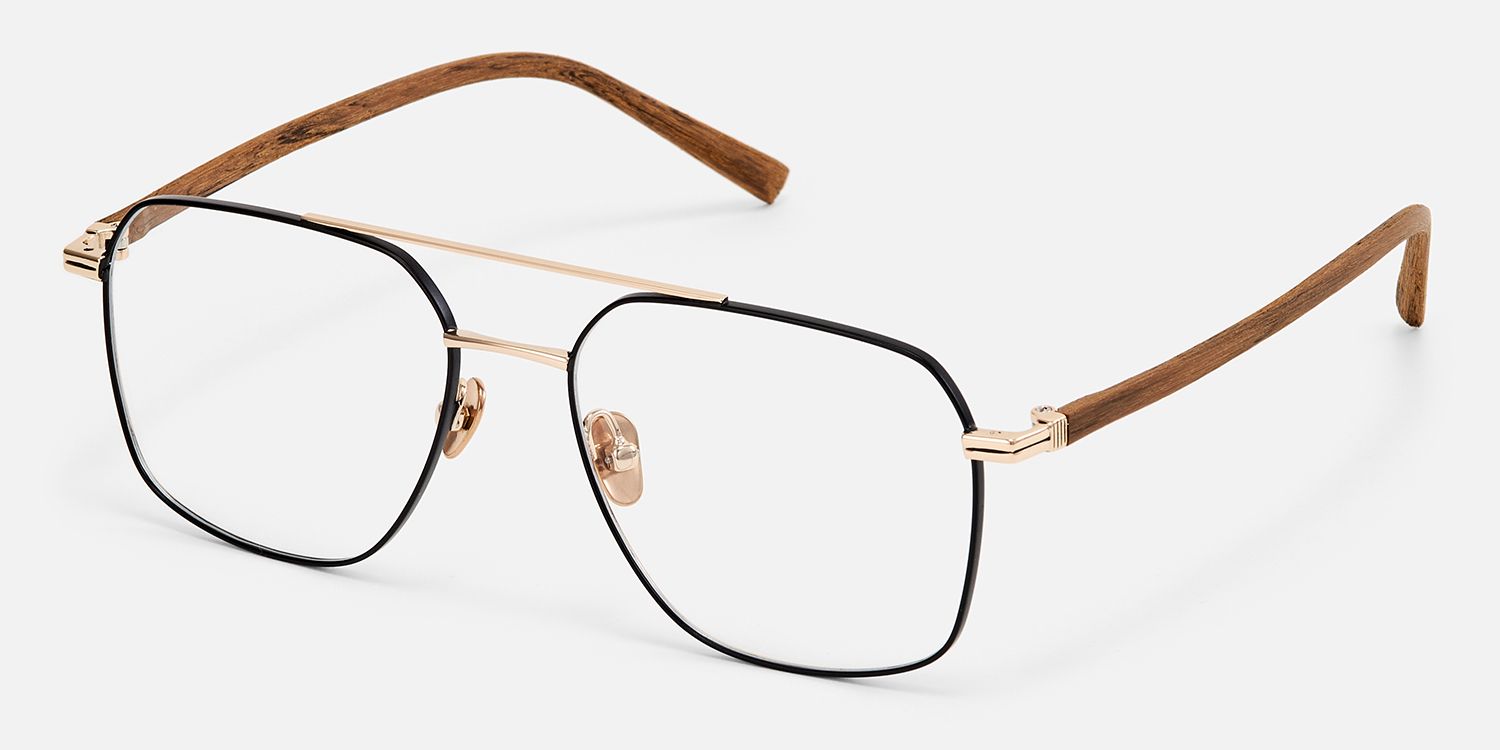 York - Aviator Two-tone Eyeglasses | Vooglam Front View