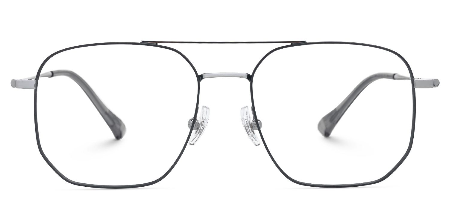 Emke - Aviator Black Eyeglasses | Vooglam Angle View