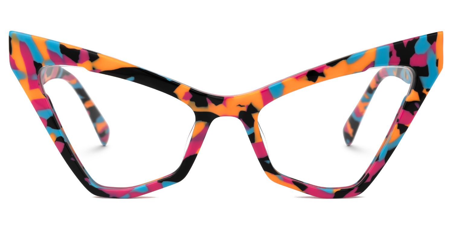Caitlyn - Cat Eye Multicolor Eyeglasses | Vooglam Angle View