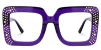 Fayiz - Square Purple Eyeglasses | Vooglam Angle View