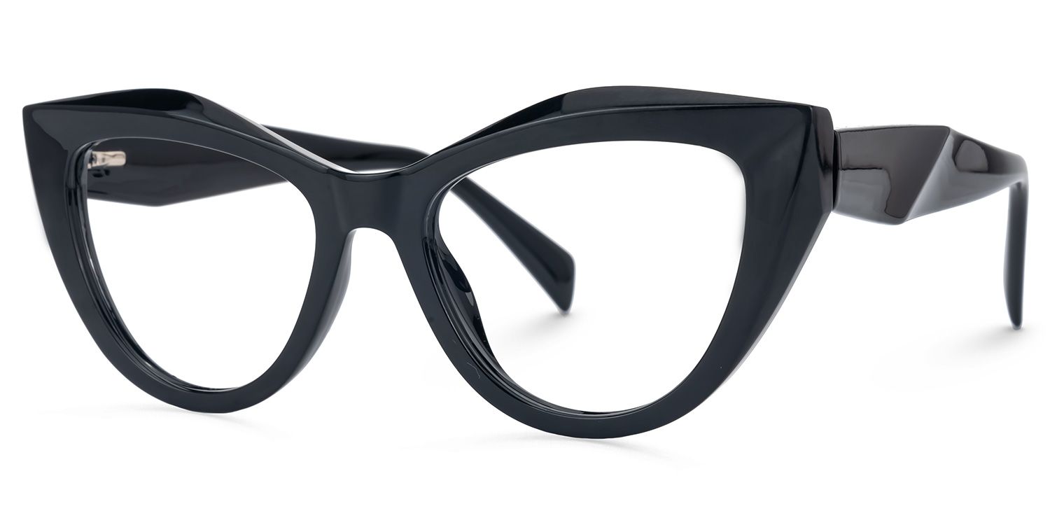 Fantine - Cat Eye Black Eyeglasses | Vooglam Front View