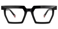 Baden - Rectangle Black Eyeglasses | Vooglam Angle View
