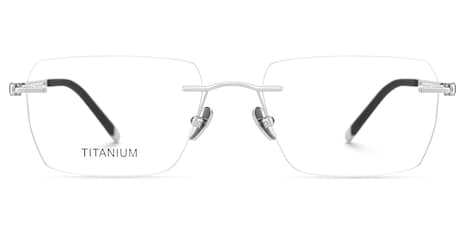 Glaze - Rectangle Silver Eyeglasses