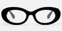 Royale - Oval Black Eyeglasses | Vooglam Angle View