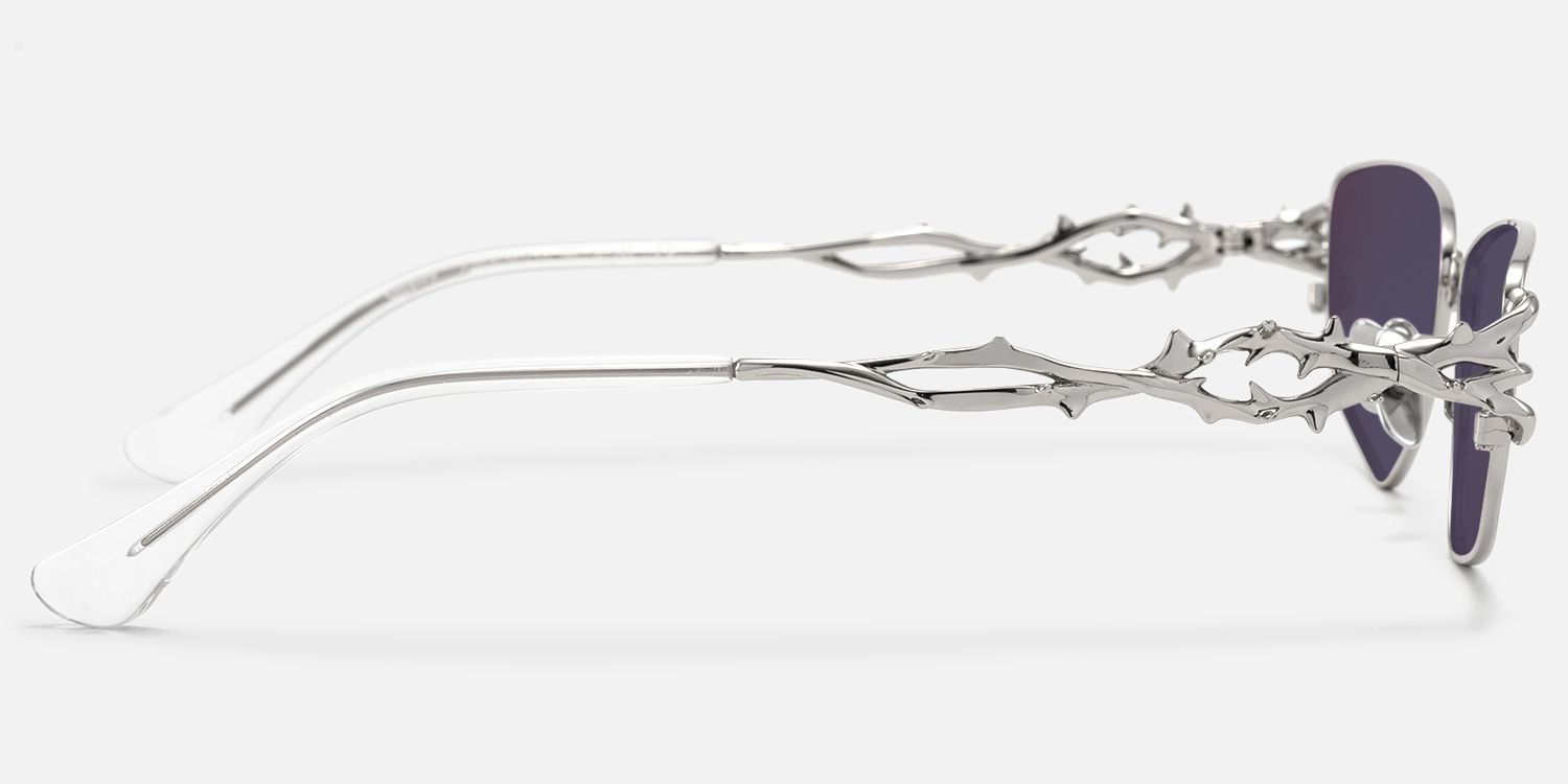 Spine - Silver Spine Deco Gothic Eyewear | Vooglam Side View