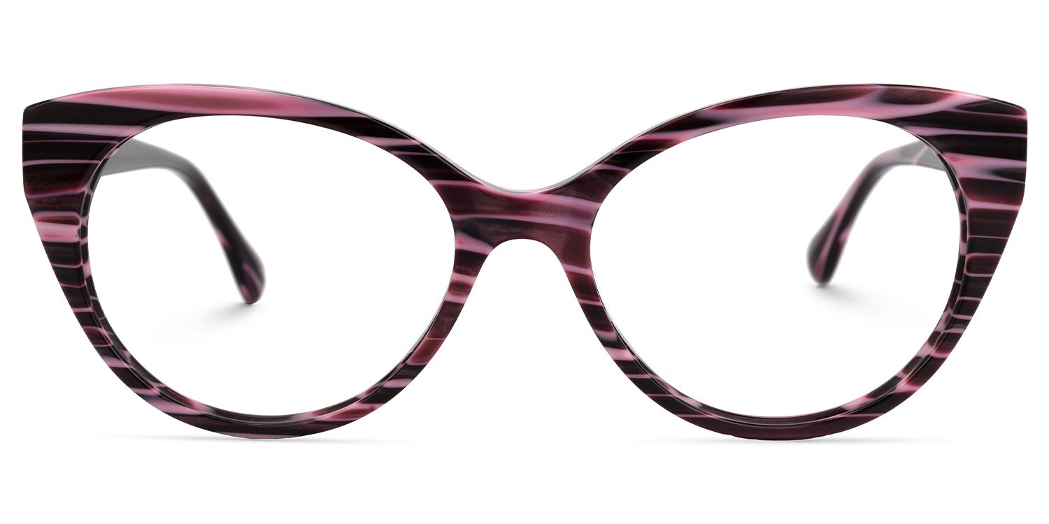 Delara - Cat Eye Purple Eyeglasses | Vooglam Angle View
