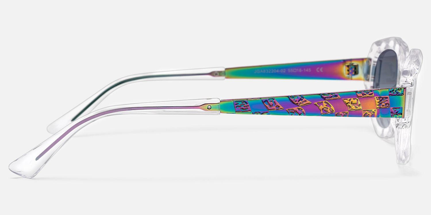Spire - Geometric Transparent Sunglasses | Vooglam Side View