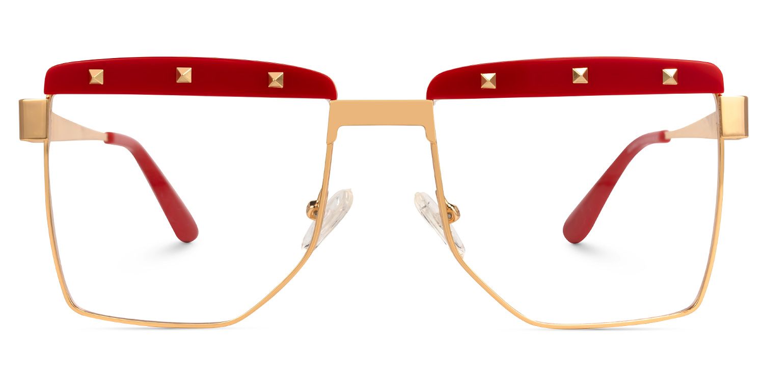 Electra - Aviator Red Eyeglasses by Vooglam - Angle View