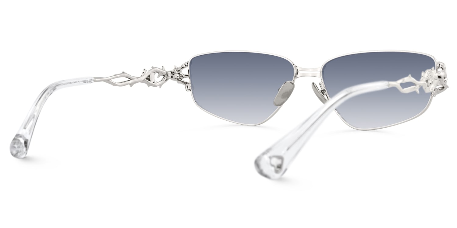 Spine - Geometric Silver Sunglasses