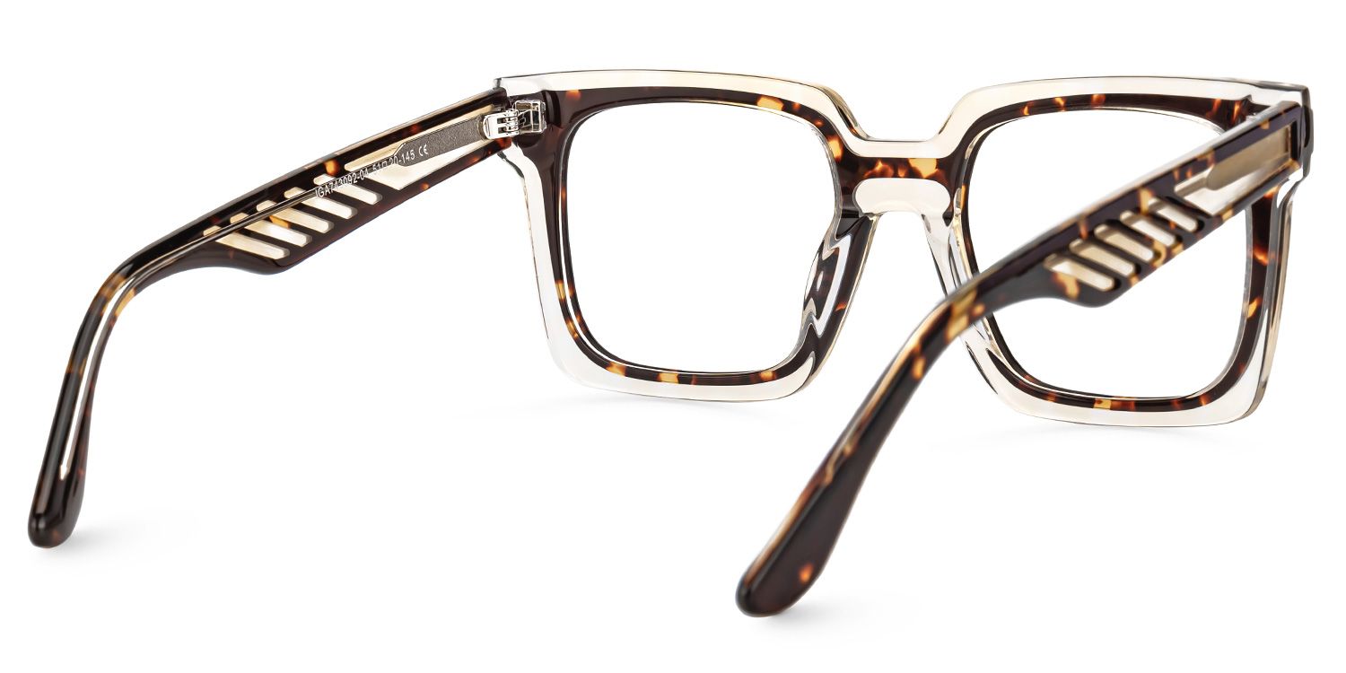 Fenicia - Square Tortoise Eyeglasses | Vooglam Side View