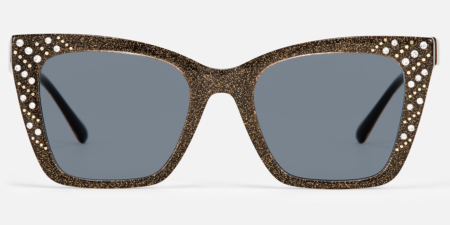 Glitz - Cat Eye Brown Sunglasses | Vooglam Angle View