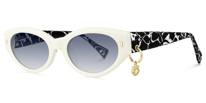 Meow - Cat Eye White Sunglasses