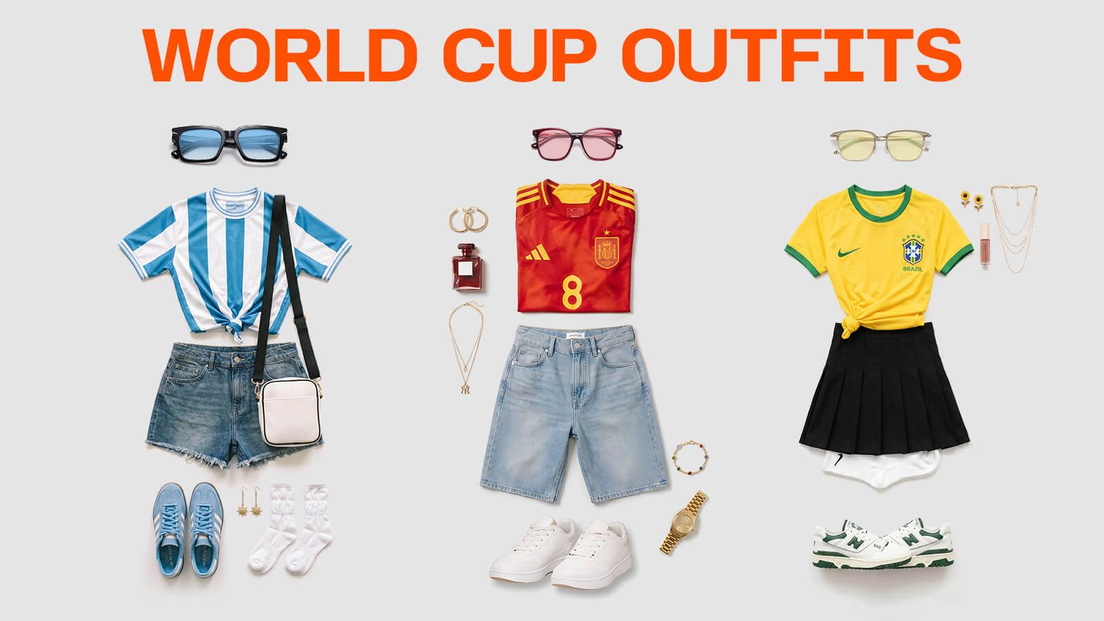 three different teams outfits with vooglam tinted lenses sunglasses