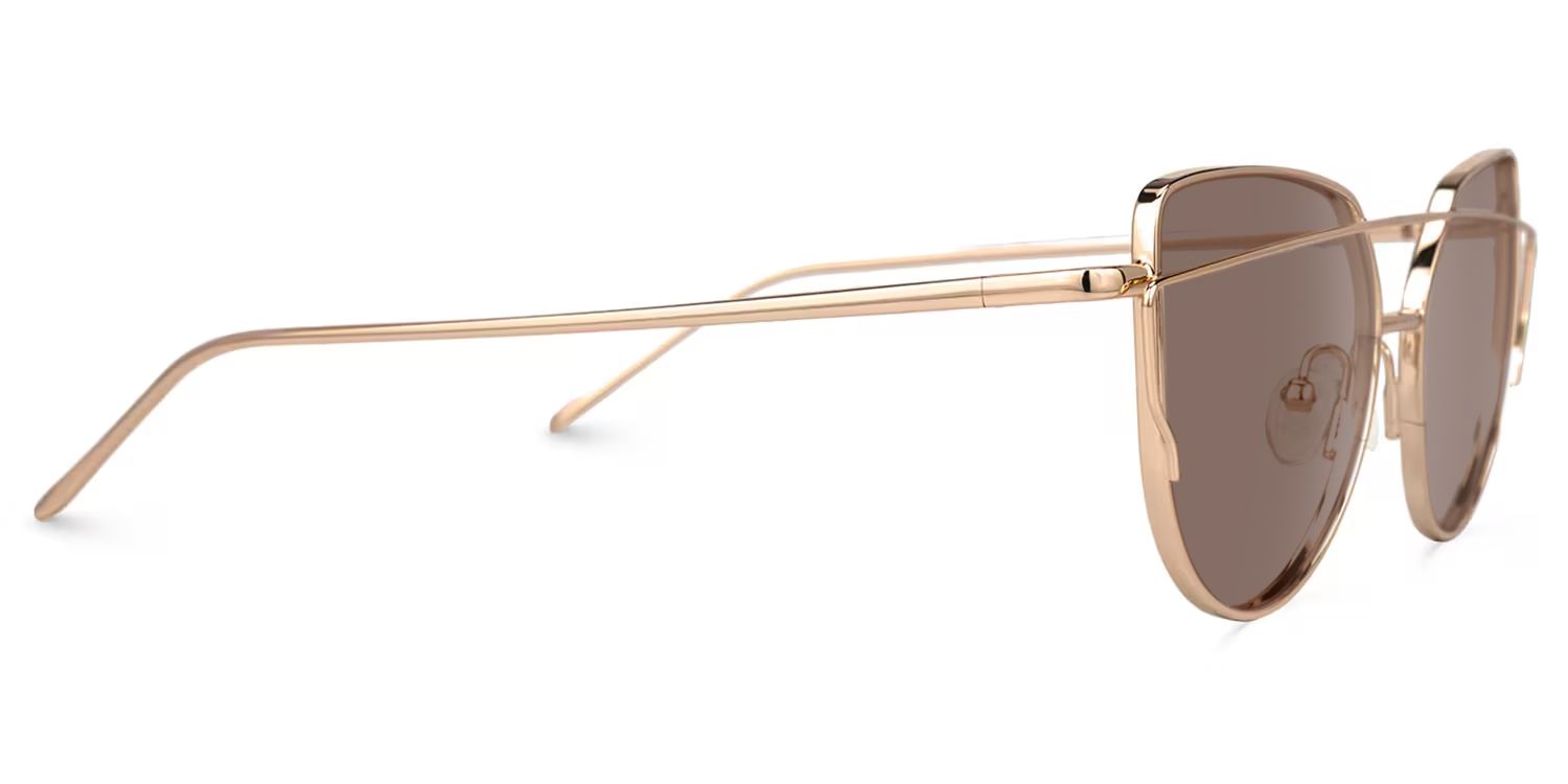 Selina Gold Rim Fashion Aviator Sunglasses Frames | Vooglam 4