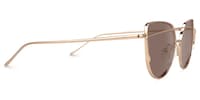 Selina Gold Rim Fashion Aviator Sunglasses Frames - 4