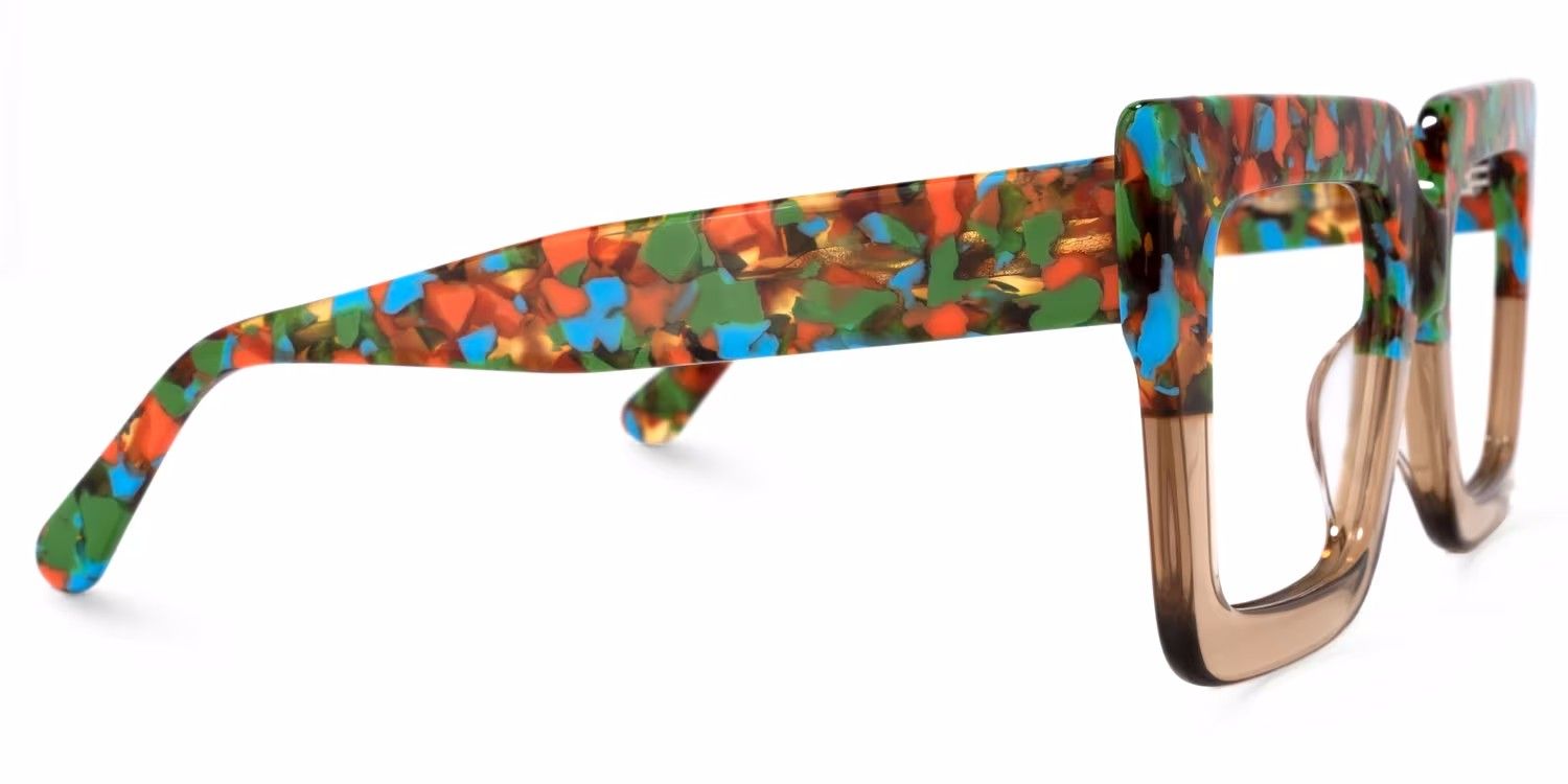 Charisse - Bold Multicolor Square Glasses Unique Design | Vooglam 4