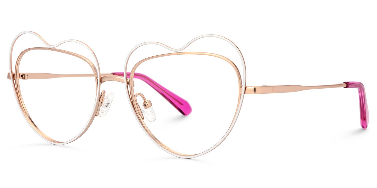 Fidelio - Heart White Eyeglasses | Vooglam Front View