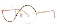 Manley - Stylish Round Multicolor Semi-Rim Glasses | Vooglam Front View