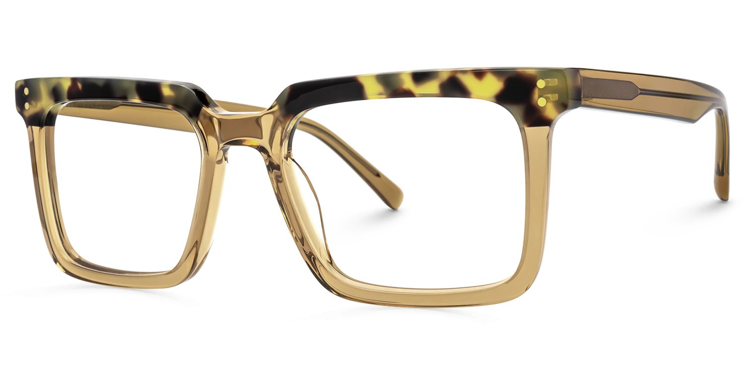 Hagrid - Rectangle Brown Eyeglasses | Vooglam Front View