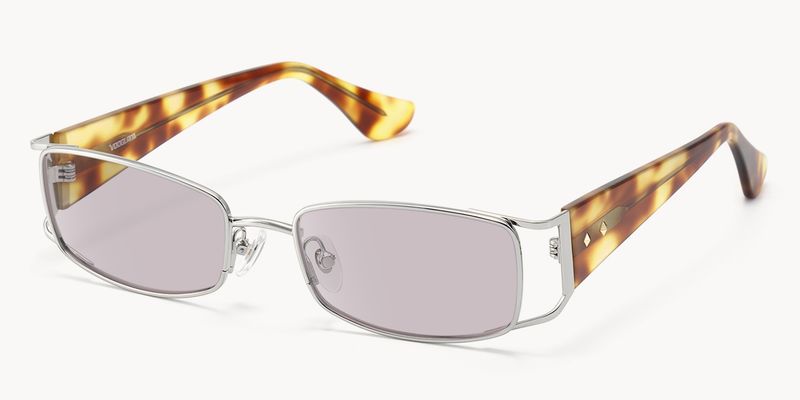 Wren - Rectangle Silver Sunglasses