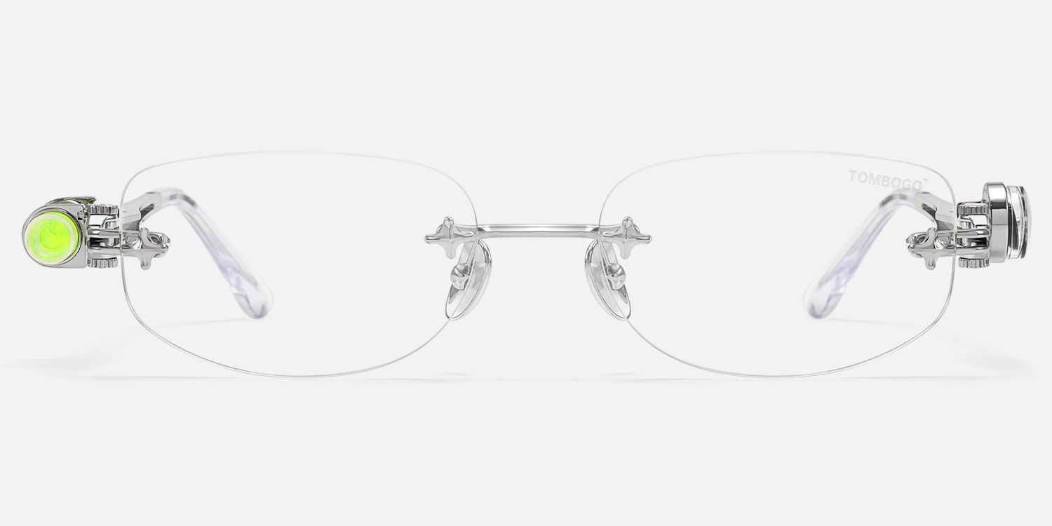 The Utilitarian - Silver Level Compass Glasses | Vooglam Angle View