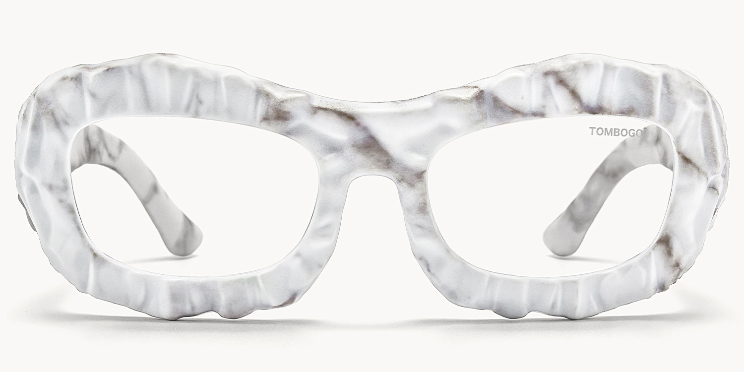 The Geologist - Geometric White Eyeglasses - 1