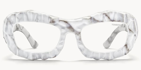 The Geologist - Geometric White Eyeglasses