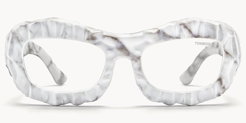 The Geologist - Geometric White Eyeglasses