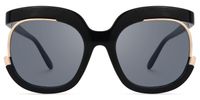 Fredia - Square Black Sunglasses | Vooglam Angle View