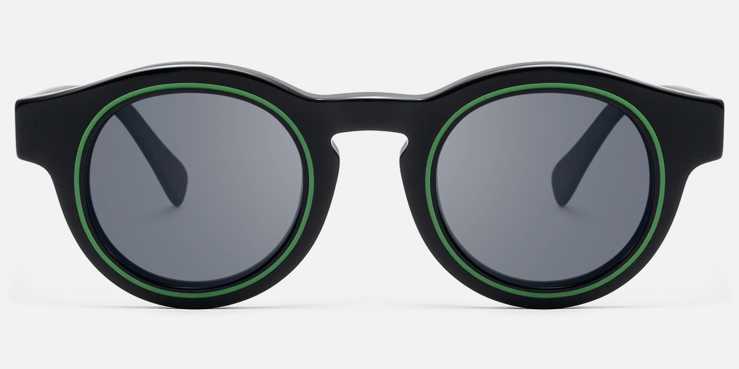 Pulse - Round Black Sunglasses | Vooglam Angle View