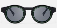 Pulse - Round Black Sunglasses | Vooglam Angle View