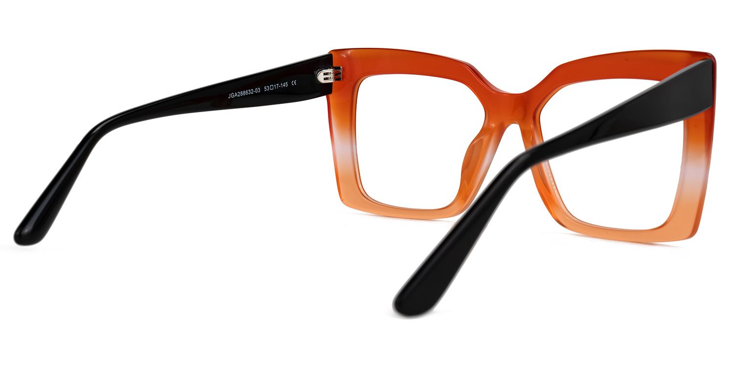 Eire - Square Orange Eyeglasses | Vooglam Side View