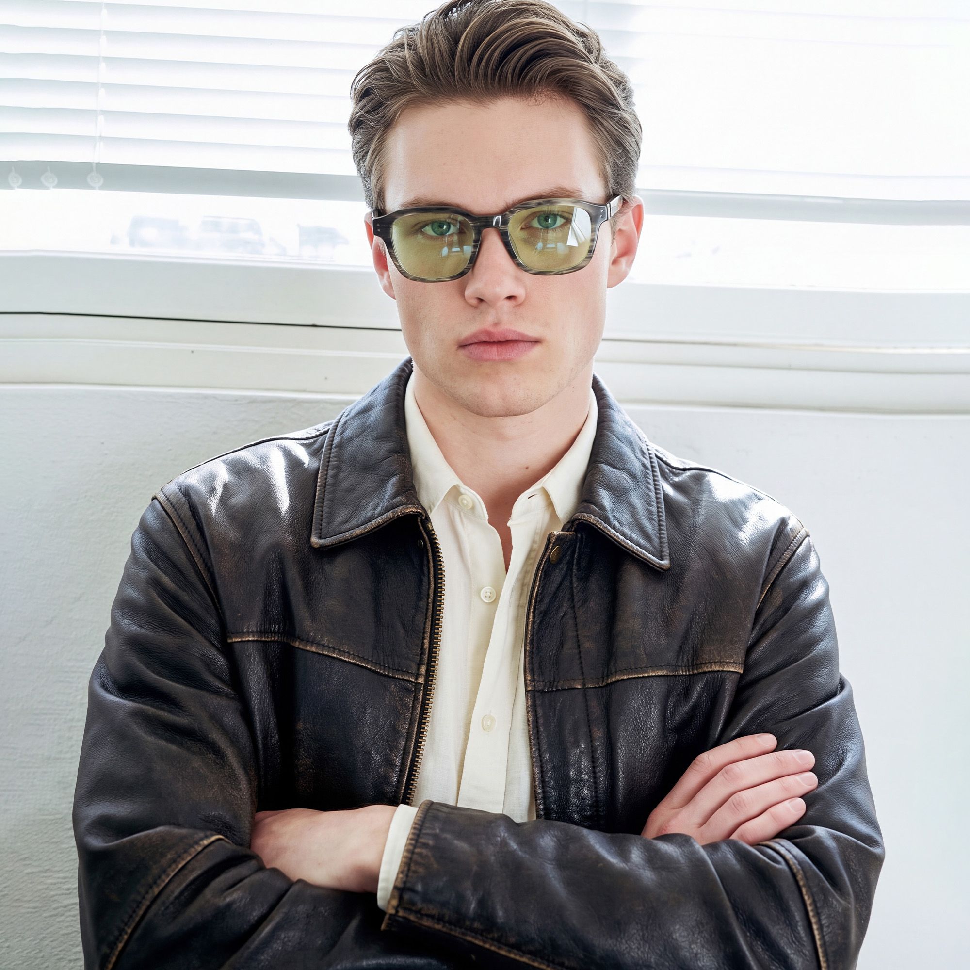 Vooglam Street Style in Real Life: Rainier - Dark Blue Horn Gradient Lens Shades by Vooglam