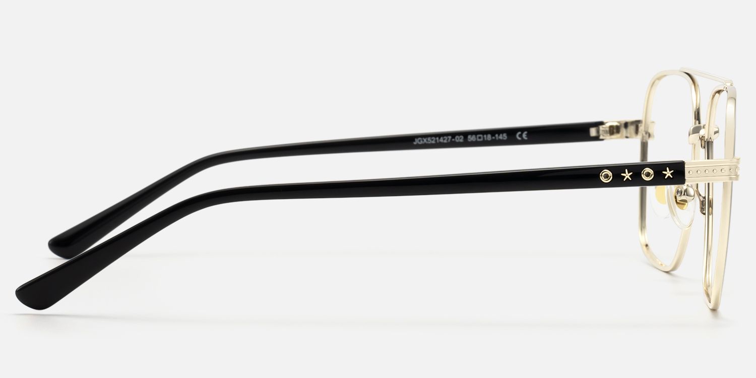 Kovar - Black And Gold Wire Frame Aviator | Vooglam Side View