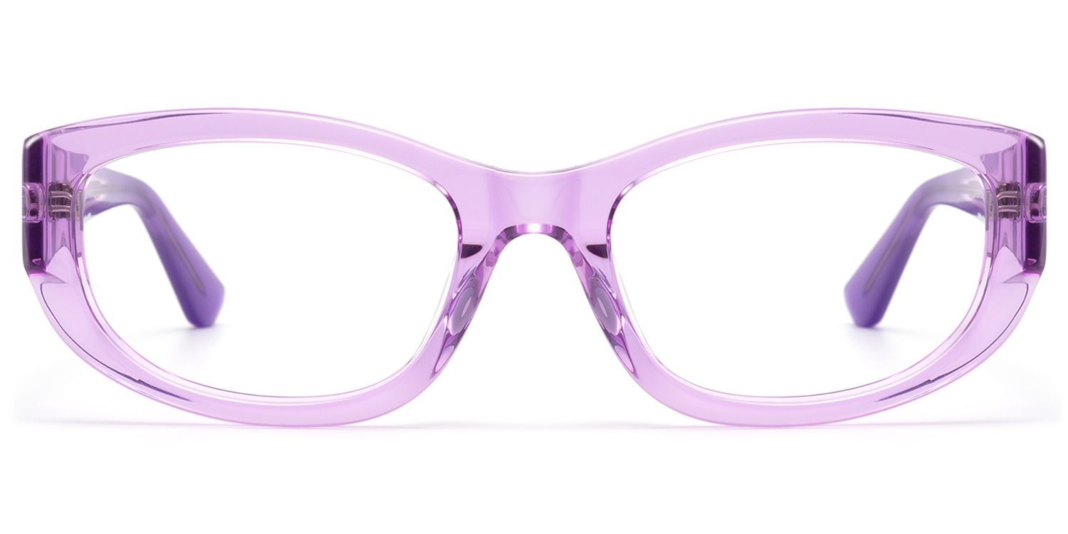 Bubble - Clear Lavender Oval Rectangle Glasses by Vooglam Product Details 1
