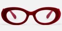 Royale - Oval Red Eyeglasses | Vooglam Angle View