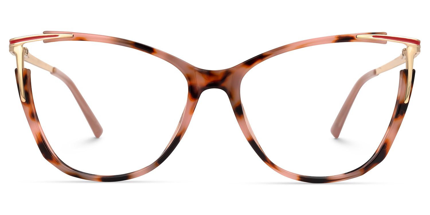 Eirlys - Cat Eye Pink/Tortoise Eyeglasses | Vooglam Angle View