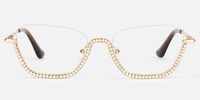 Viva - Cat Eye Gold Eyeglasses | Vooglam Angle View