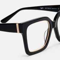 Ibrahim - Square Black Eyeglasses | Vooglam Design Details