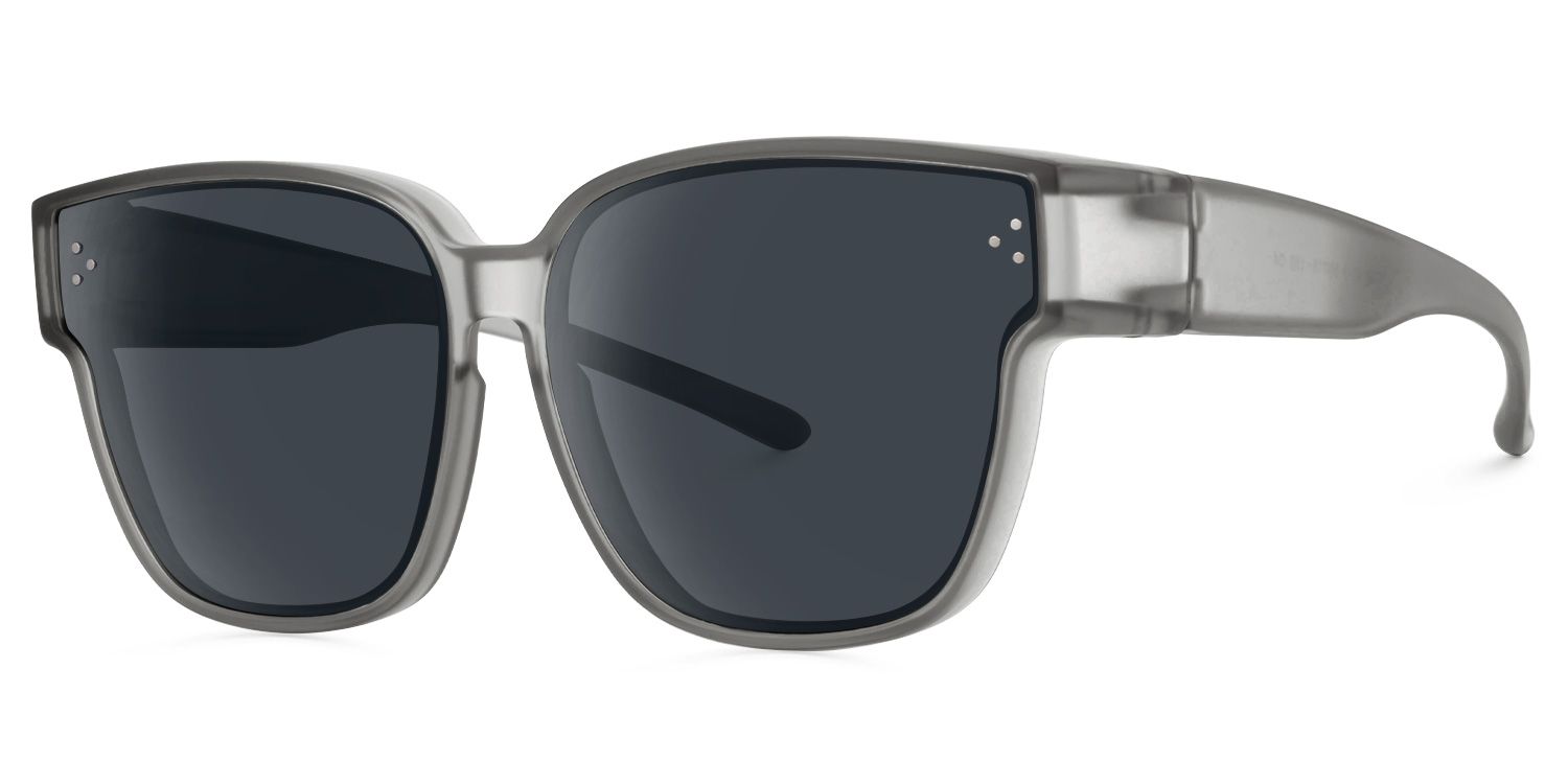 Hannes - Square Grey Fit Over Sunglasses | Vooglam Front View
