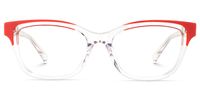Welty - Rectangle Red Eyeglasses | Vooglam Angle View