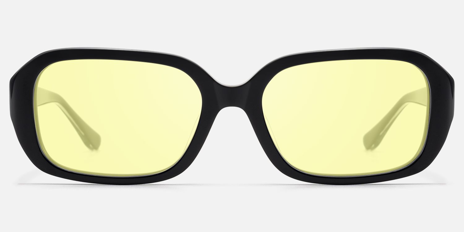 Mies - Yellow Tinted Glasses with Exposed Hardware | Vooglam Angle View