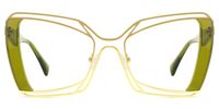 Russell - Square Green Eyeglasses | Vooglam Angle View