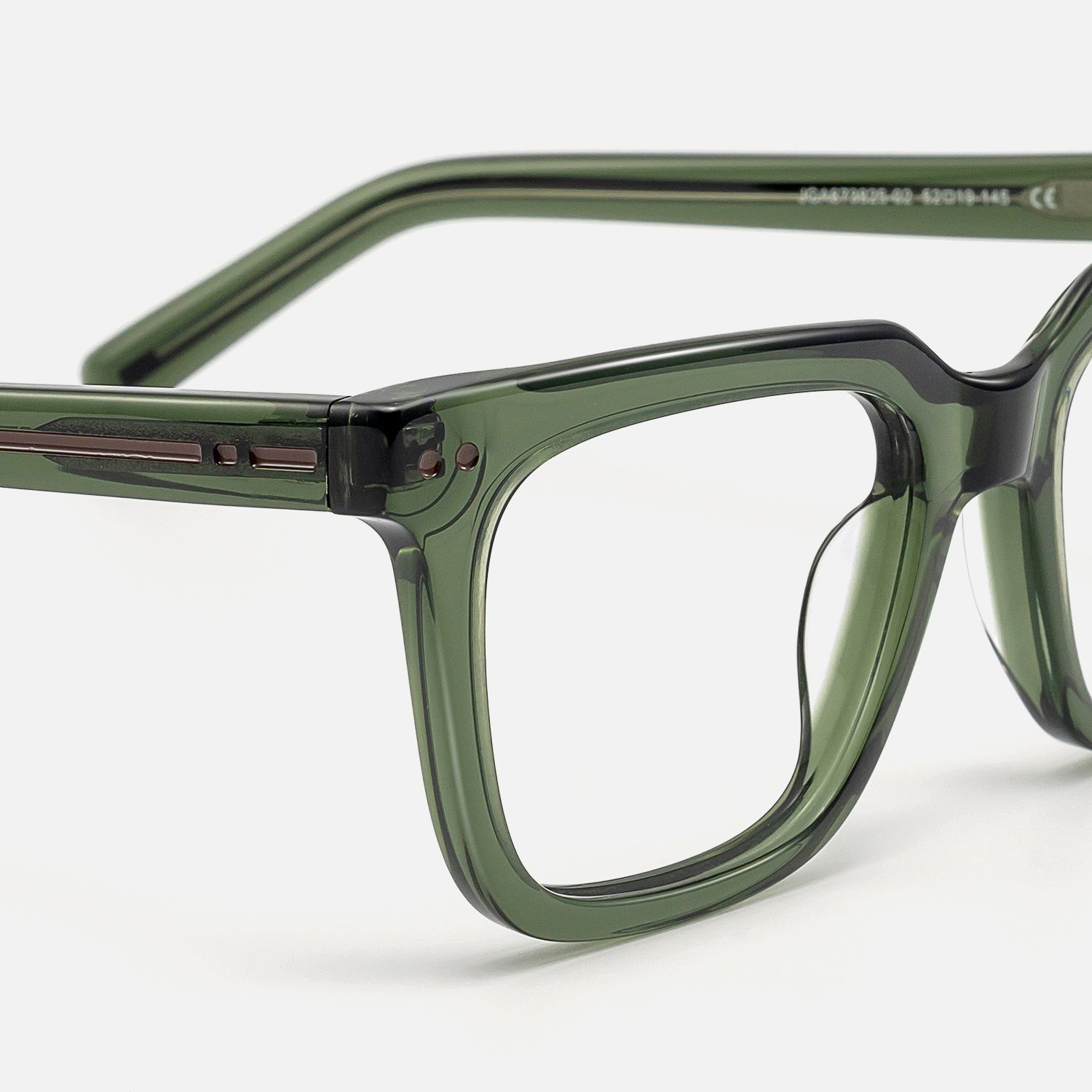 Remix - Rectangle Green Eyeglasses | Vooglam Design Details