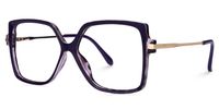 Faisal - Square Purple Eyeglasses | Vooglam Front View