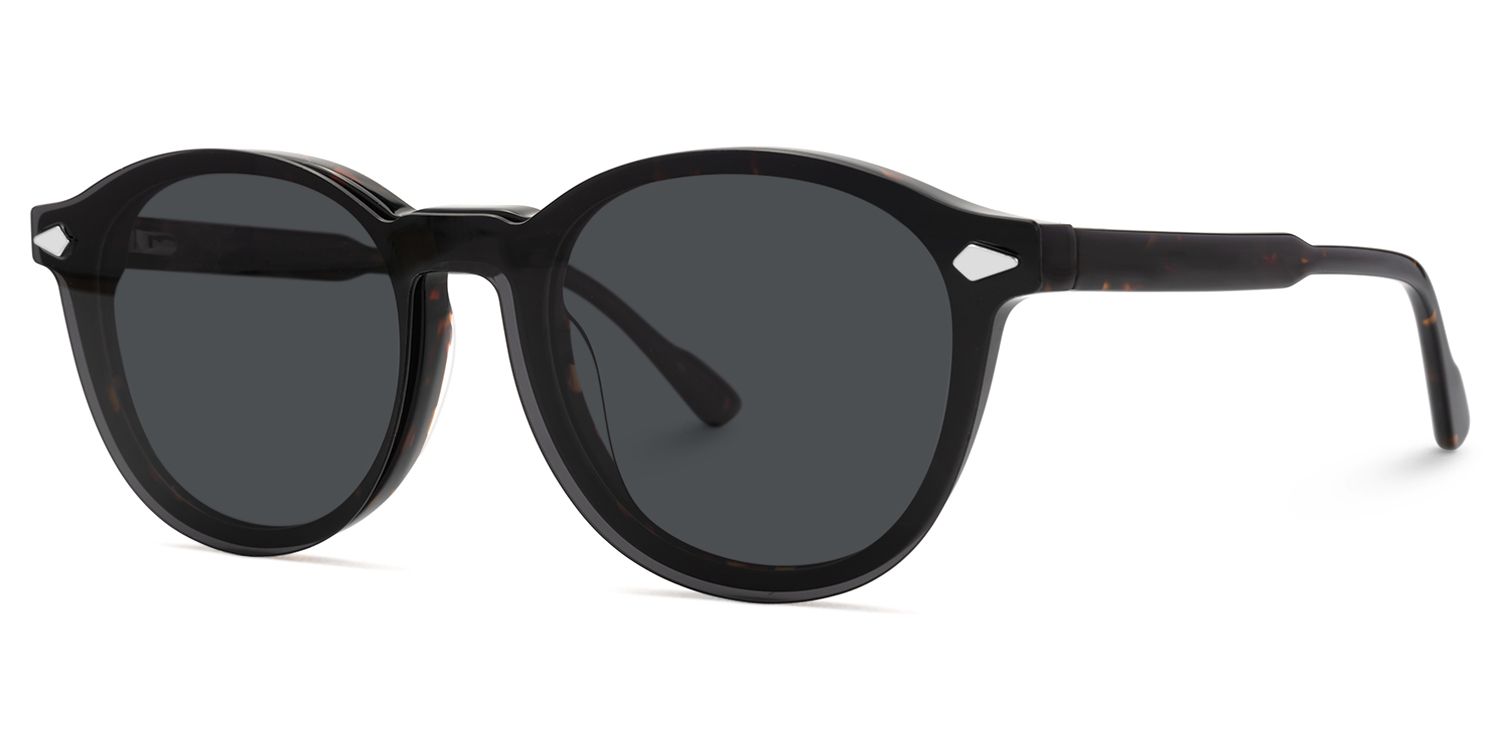 Ferguson - Round Tortoise Sunglasses | Vooglam Side View