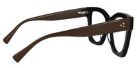 Clara - Square Brown Eyeglasses | Vooglam Side View