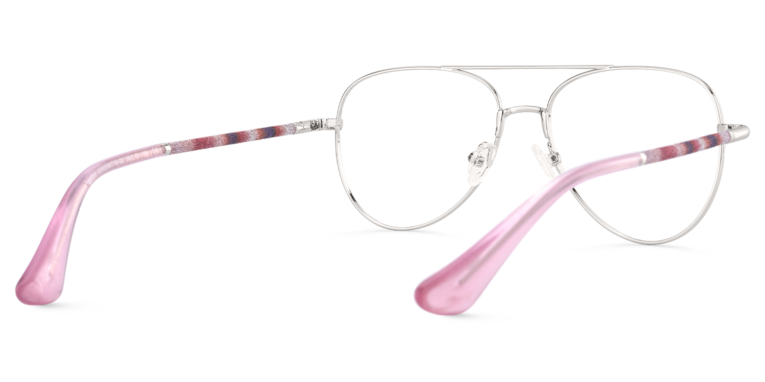 Joni - Aviator Silver Eyeglasses